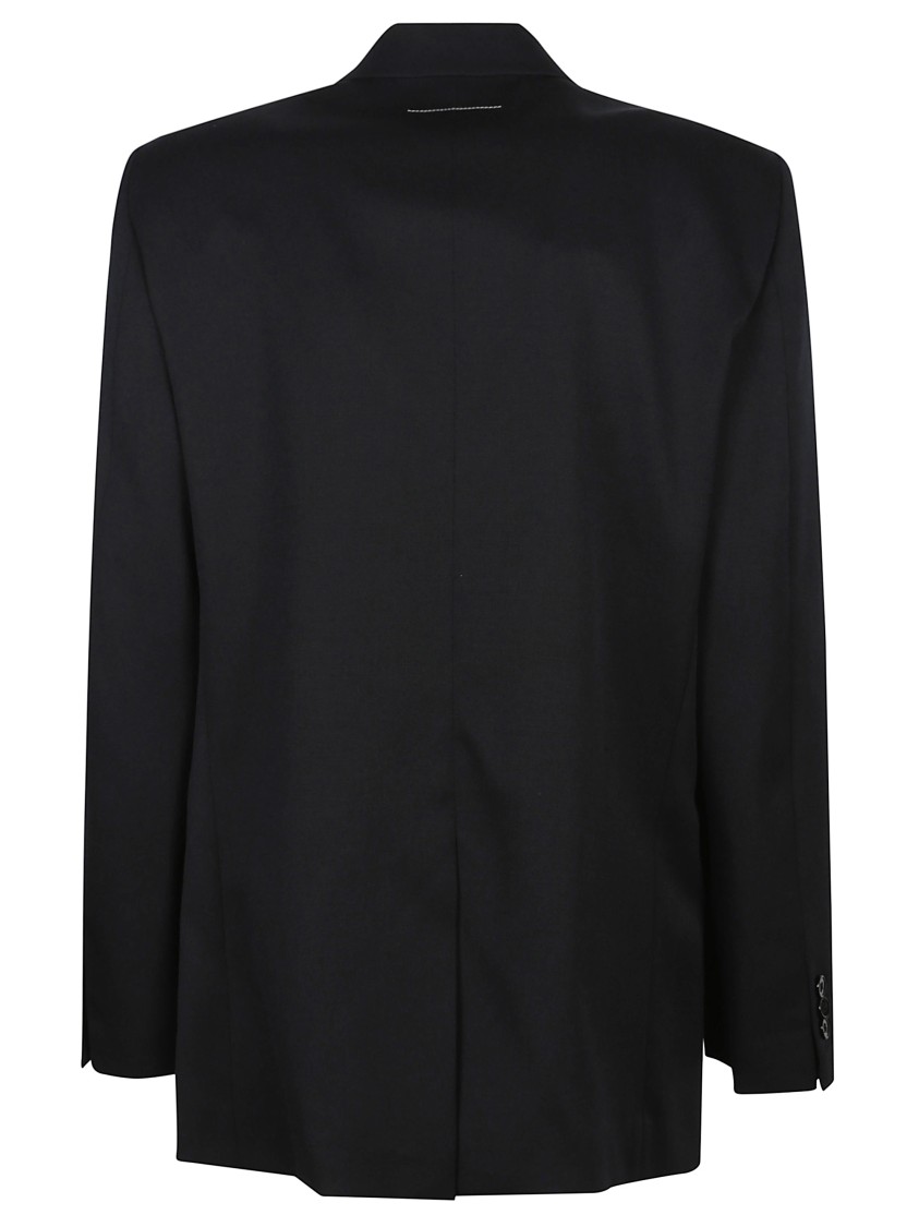 Mm6 Maison Margiela Mm6 By Maison Margiela Tailored Black Wool Blazer With Notched Lapel In Black