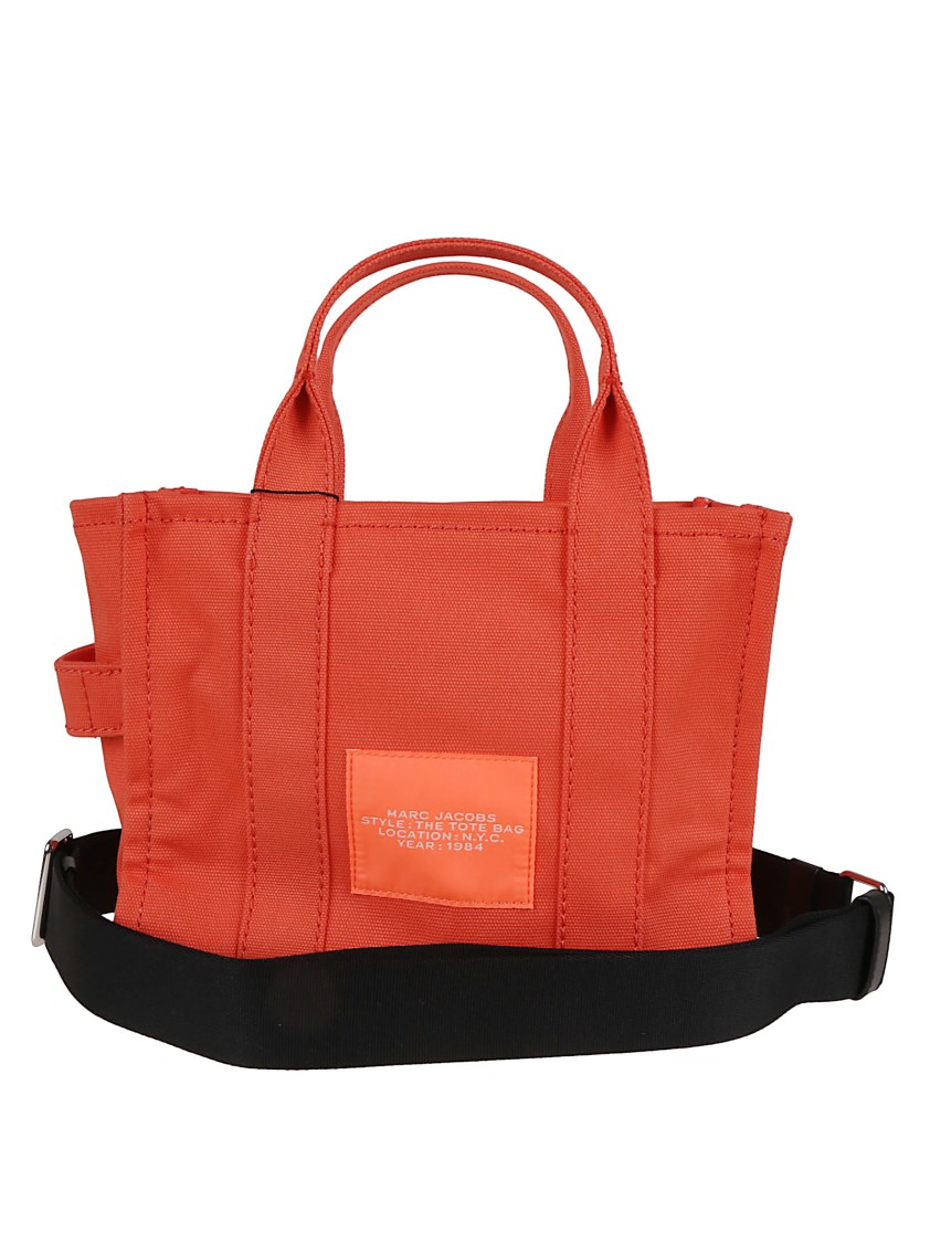 Marc Jacobs Structured Cotton Tote Bag With Zip Closure In Red