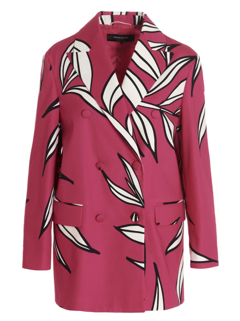 Rochas Floral Pattern Blazer Jacket In Pink
