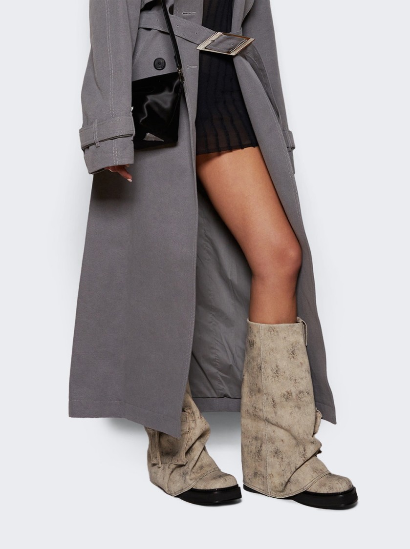 Attico The  Robin Fern Boot Sand Melange In Neutrals