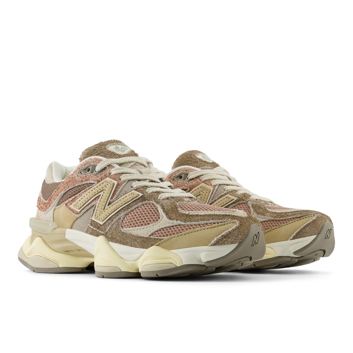 New Balance Suede And Tech Fabric Multicolor Low Top Sneaker In Brown