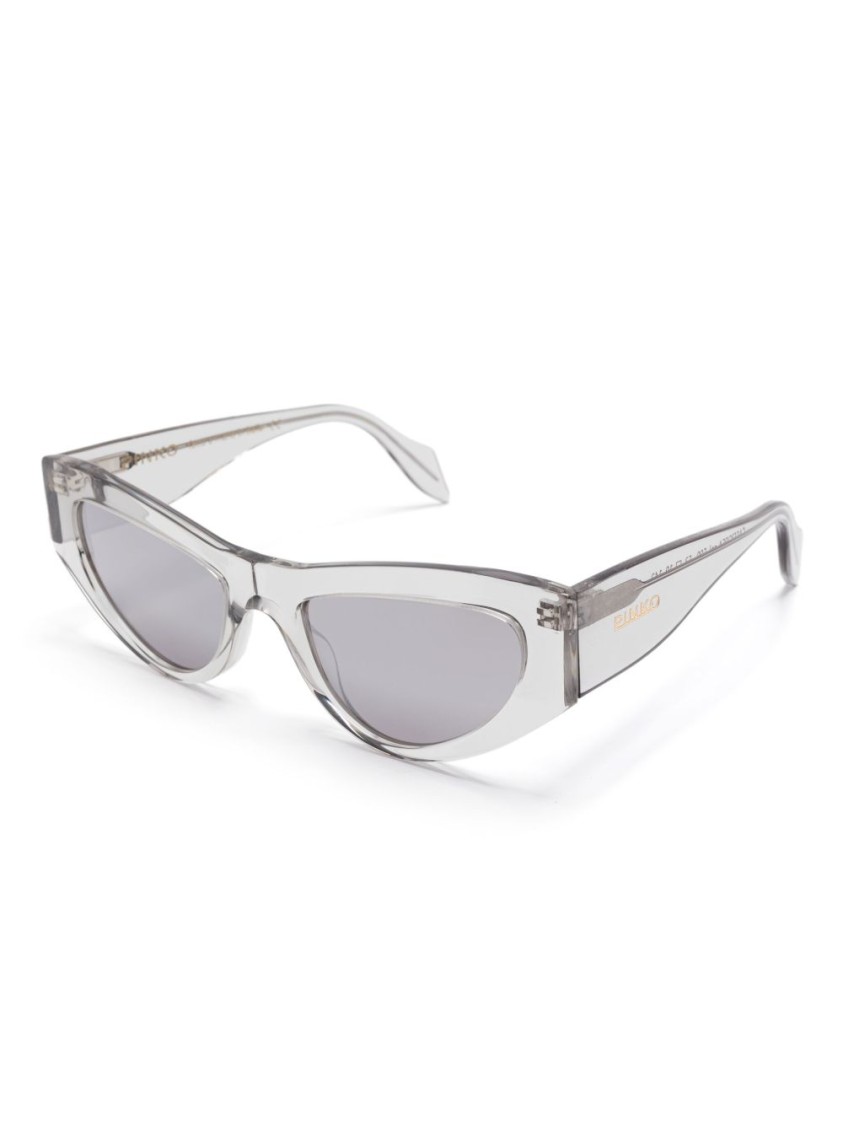 PINKO PINKO ANGULAR CAT-EYE GRAY SUNGLASSES WITH TRANSPARENT FRAME