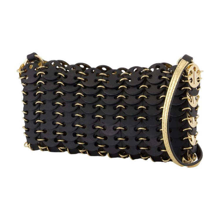 ショルダーバッグ・ポシェット Rabanne Wallet On Chain - Rabanne - Leather - Black RABANNE Embellished leather shoulder bag | NET-A-PORTER
