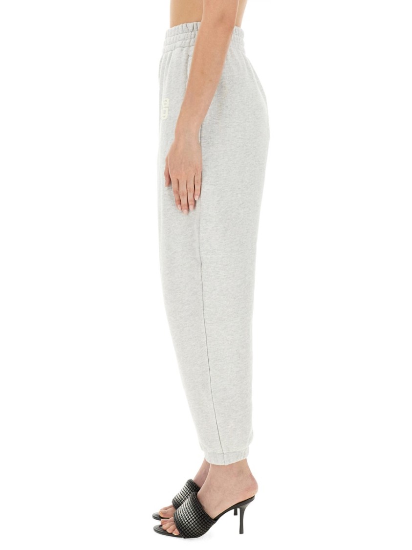 Alexander Wang T T By Alexander Wang Puff Logo Essential Terry Sweatpants In Grey