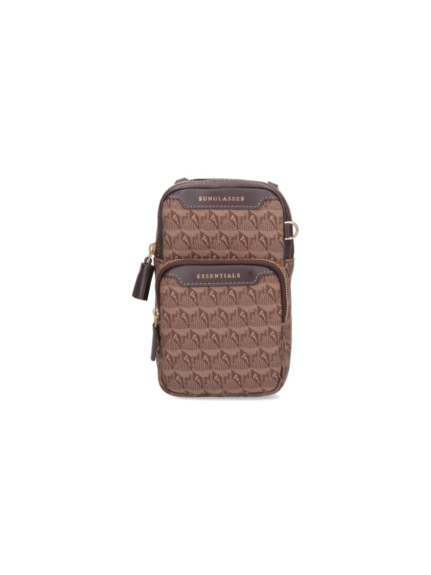 Shop Anya Hindmarch "logo Essentials" Shoulder Bag – Beige
