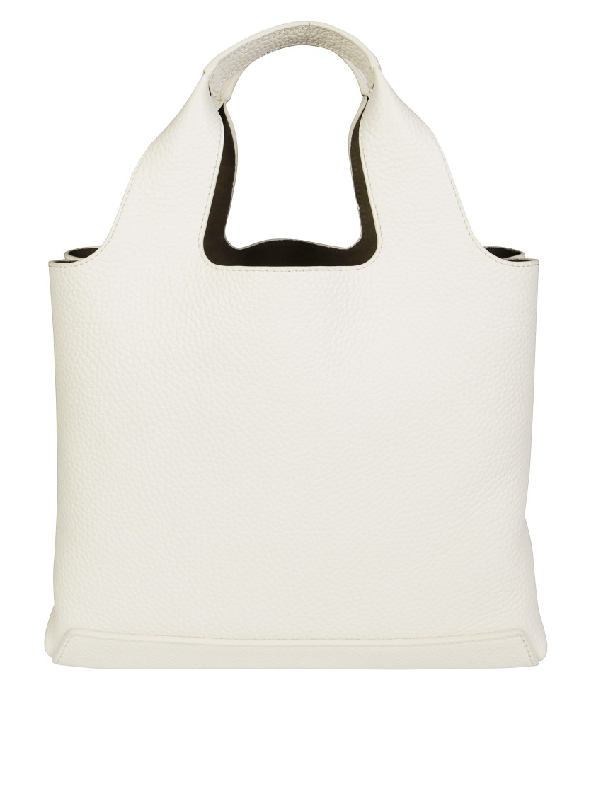 Hogan Structured White Shoulder Bag With Textured Finish In Red