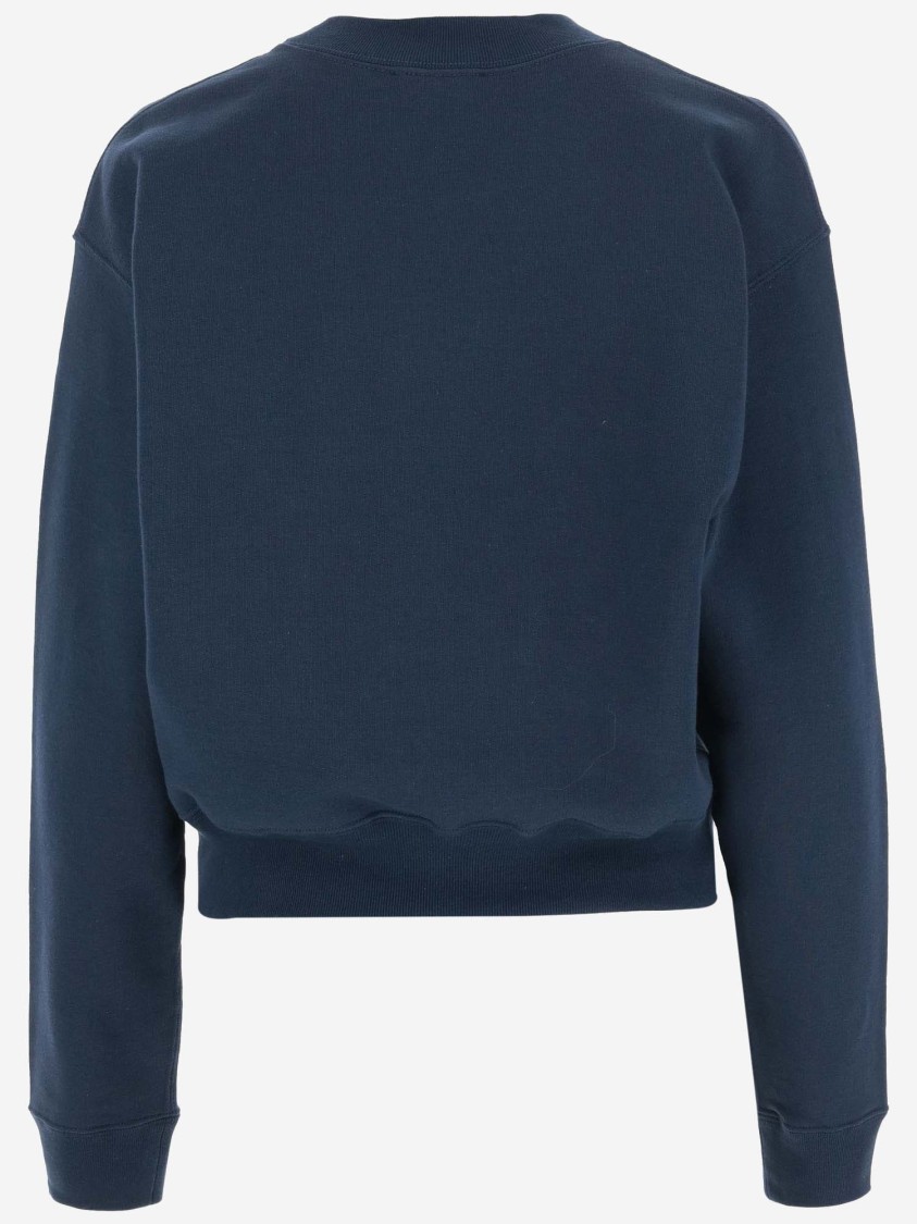 Chloé Navy Blue Cotton Sweatshirt With Front Logo In Blue