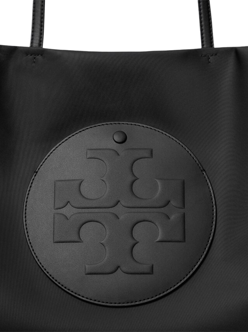 Tory Burch Spacious Black Tote With Embossed Logo And Sturdy Handles In Black