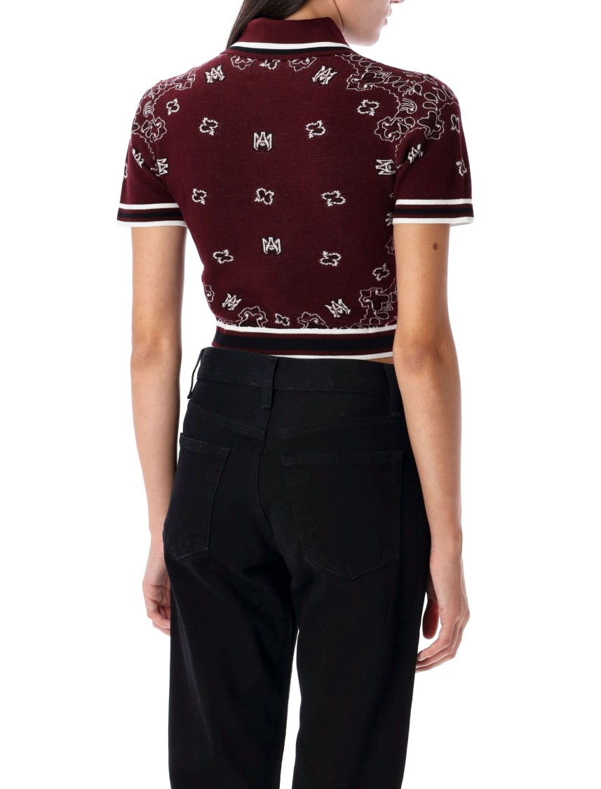 Amiri Bandana Print Polo Shirt For Women In Black