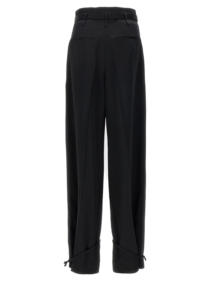 Jil Sander High-waisted Tailored Trousers With Adjustable Ankle Straps In Black