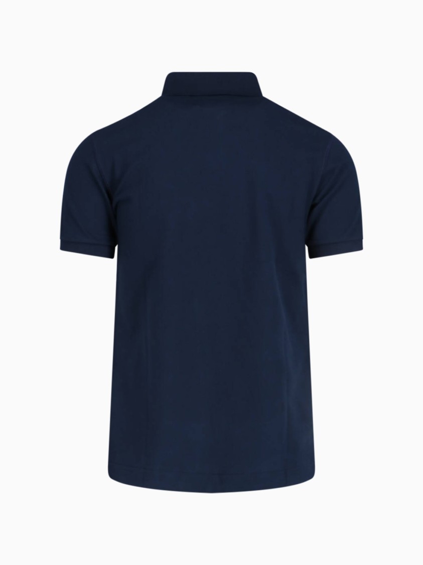 Dolce & Gabbana Cotton Polo Shirt With Buttoned Collar And Ribbed Accents In Blue