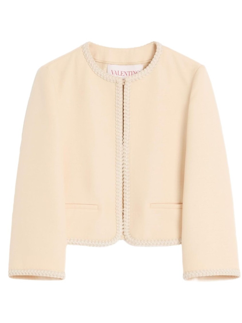 Valentino Women Ivory Crepe Couture Jacket