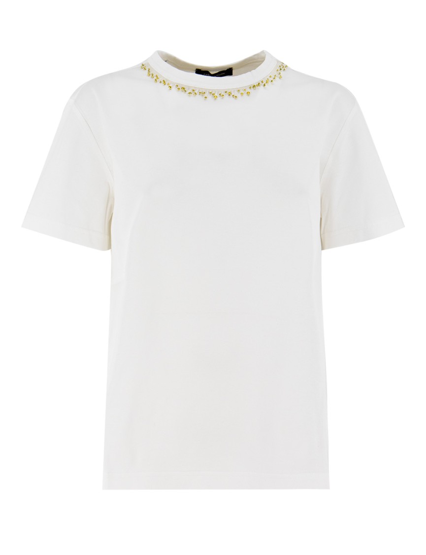 Fabiana Filippi White T-shirt With Whimsical Mushroom Motifs