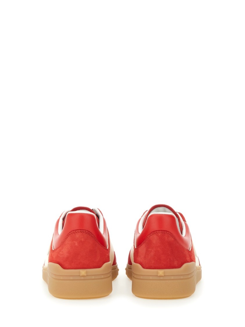 Valentino Garavani Upvillage Low Top Trainer In Split Leather And Calfskin Nappa Leather