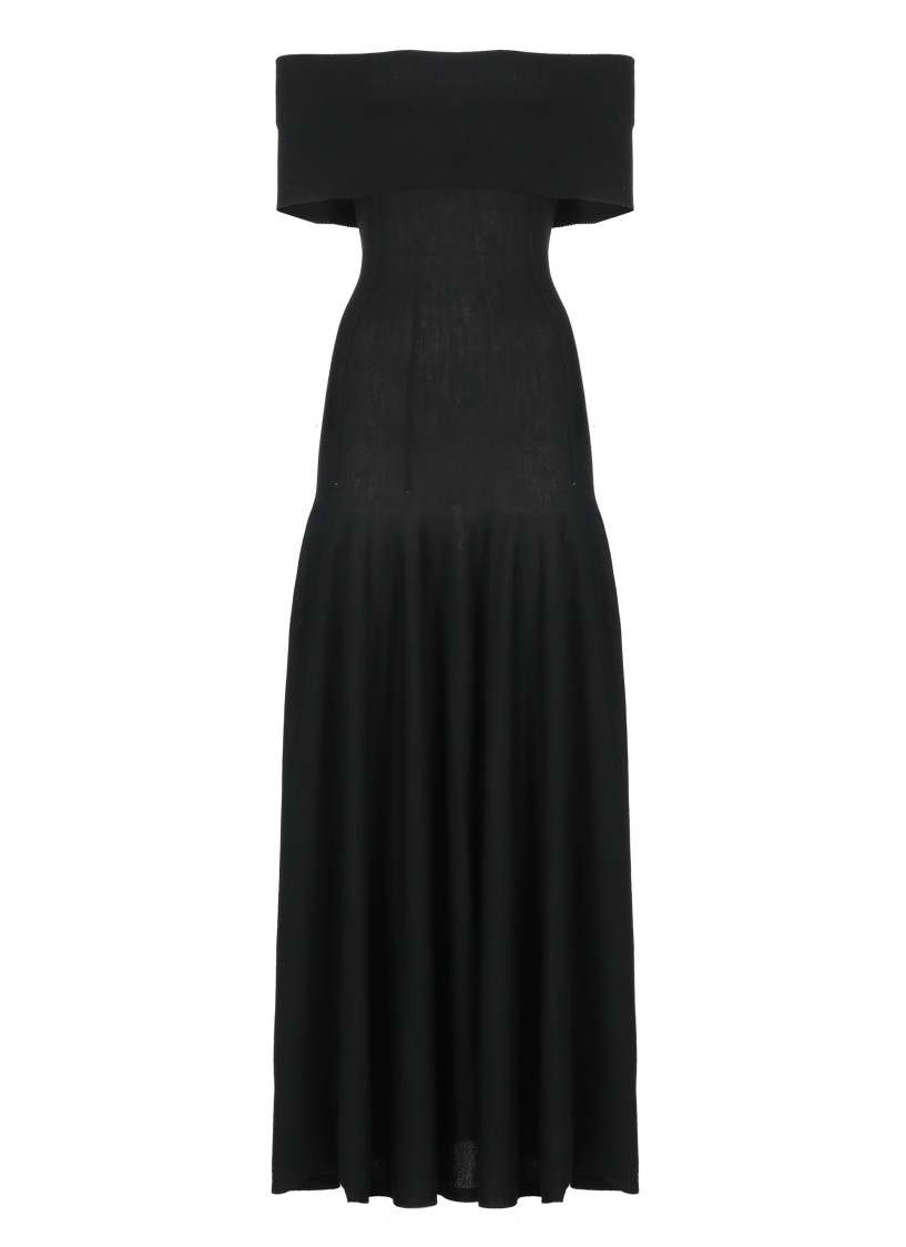 Khaite Short Sleeve Dress In Black