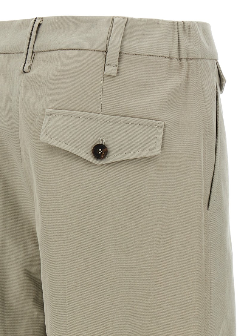 Brunello Cucinelli Bermuda Shorts With Monile Detail In Neutral