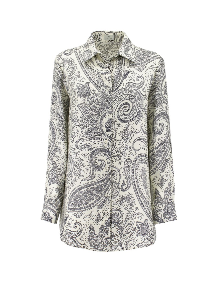 Etro All Over Paisley Print Silk Blouse