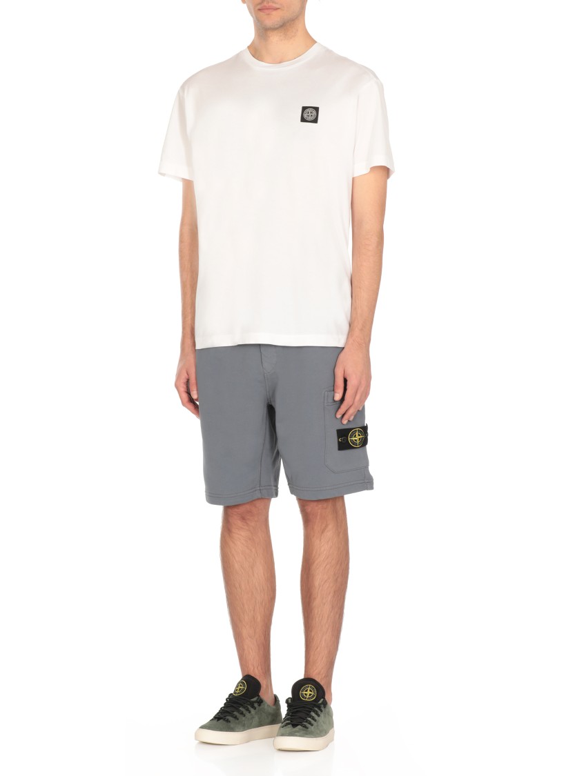 Shop Stone Island White Cotton T-shirt