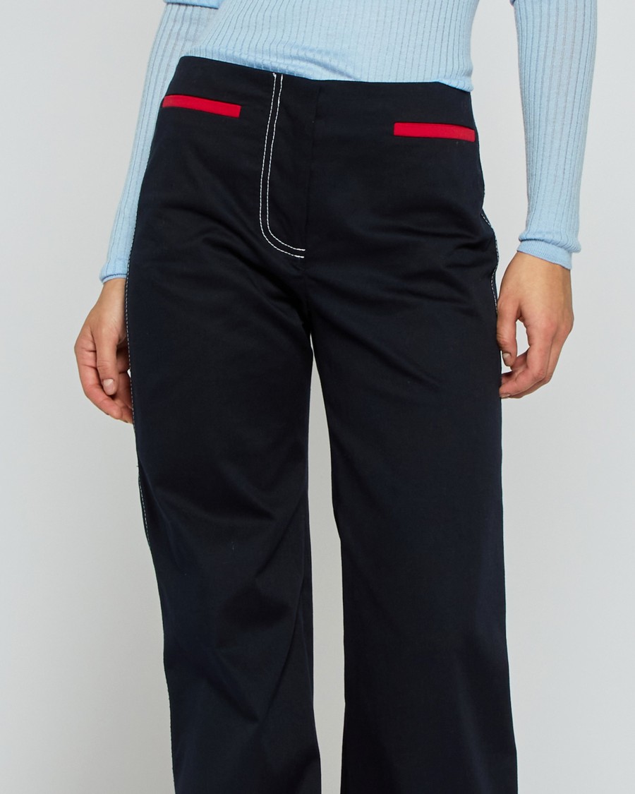 Serena Bute Flare Trouser With Contrast Pockets - Dark Navy