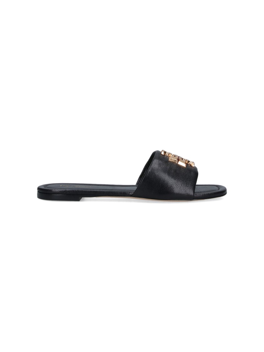 Tory Burch Open Toe Flat Sole Gold-tone Hardware