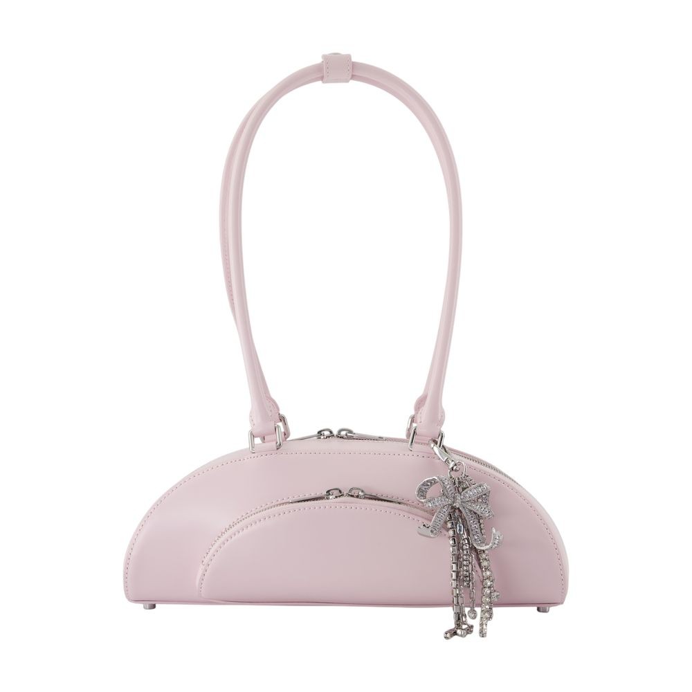 Self-portrait Curved Charm Shoulder Bag In Pink