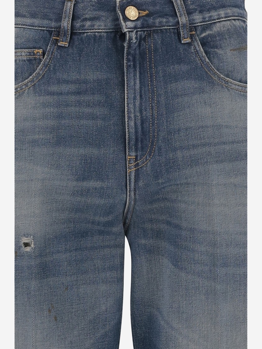 Shop Golden Goose Relaxed Fit Cotton Denim Jeans In Blue