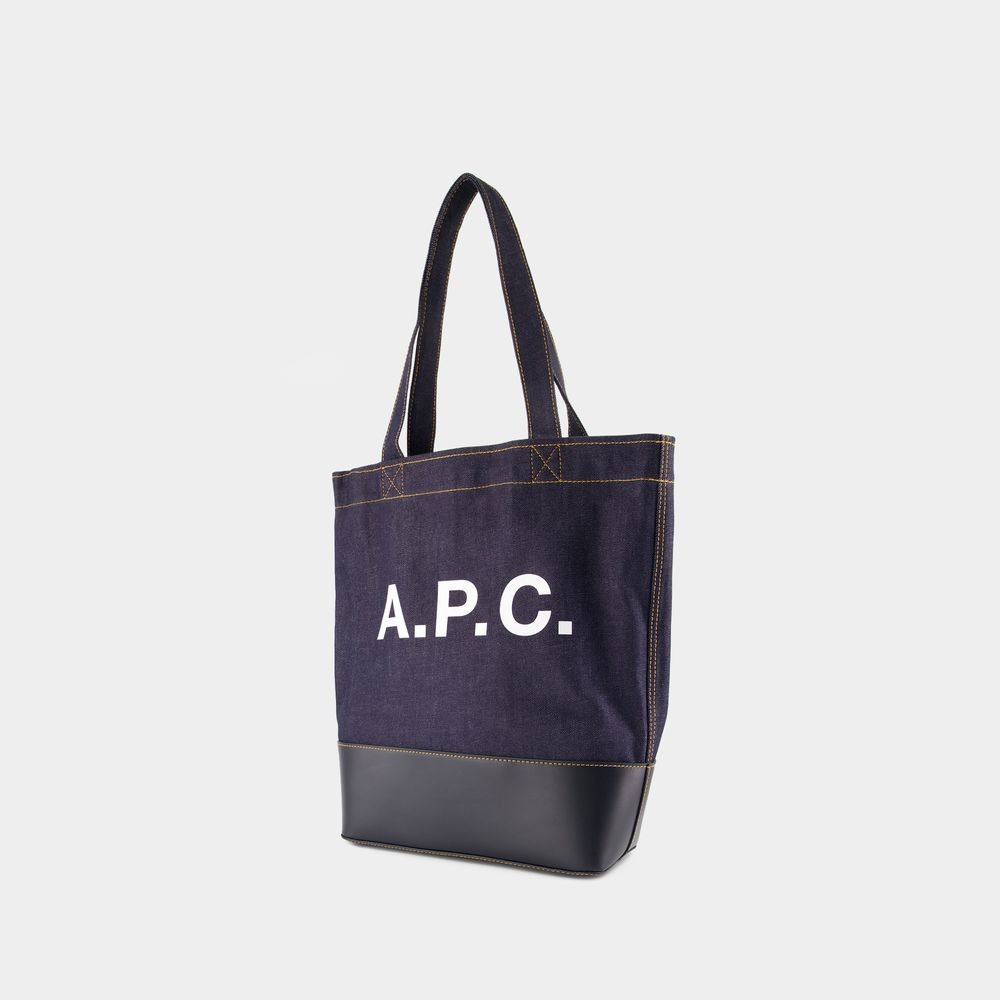 Apc A.p.c. Axel Small Denim Tote Bag In Blue