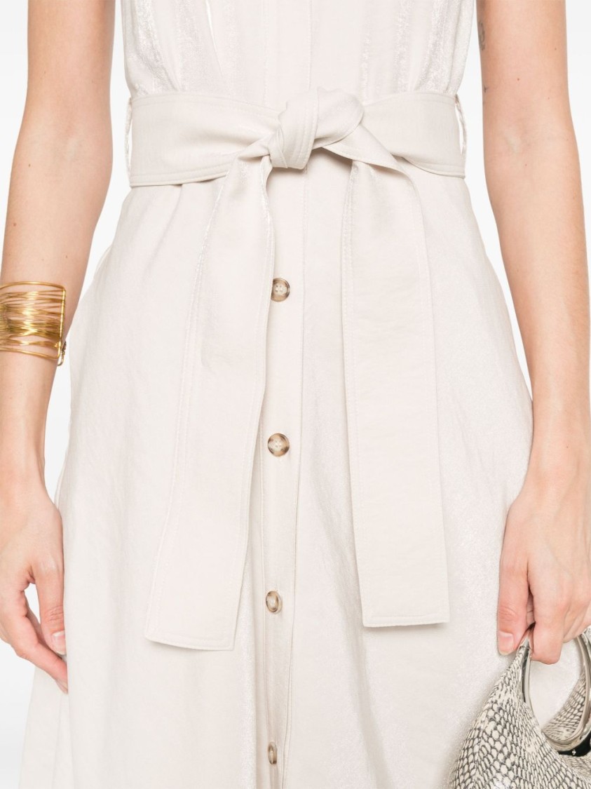 Liu •jo Liu Jo Sleeveless Midi Dress With Button-down Front