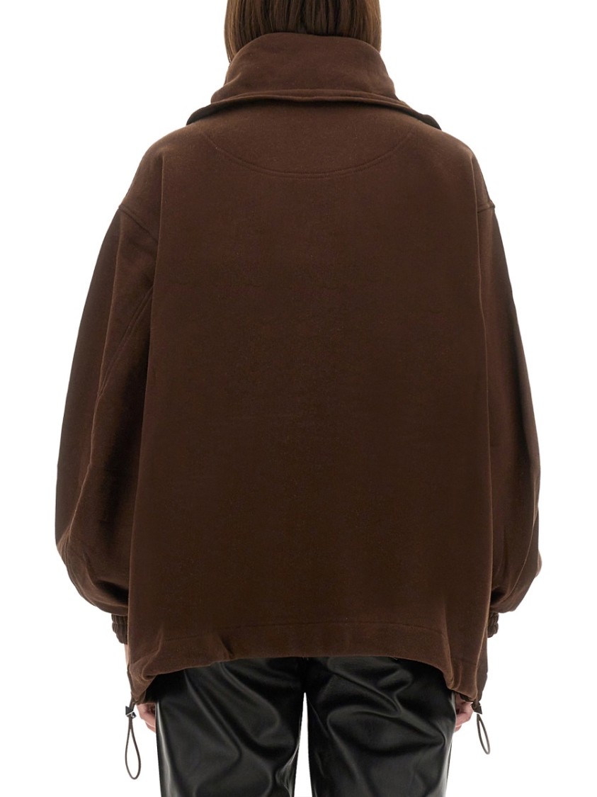 Attico Oversized Blouson With High Collar In Brown