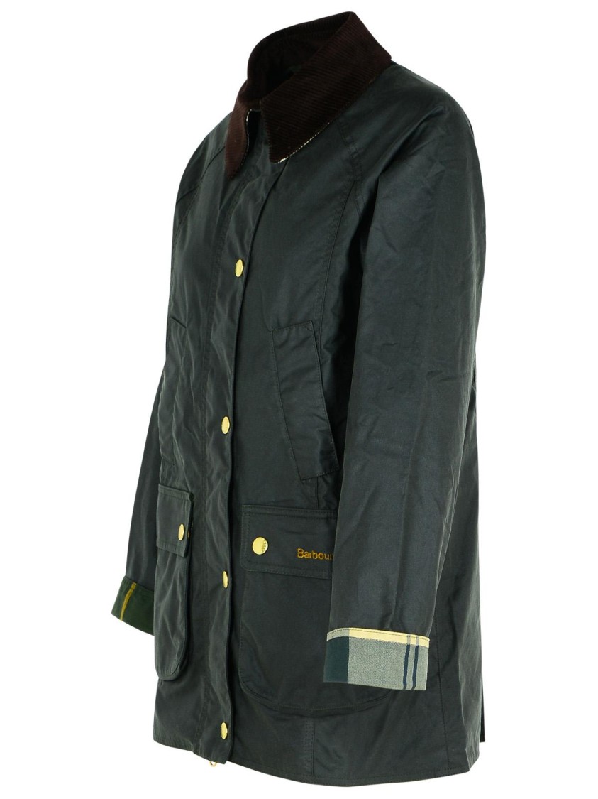 Barbour Modern Beadnell Waxed Cotton Jacket In Green