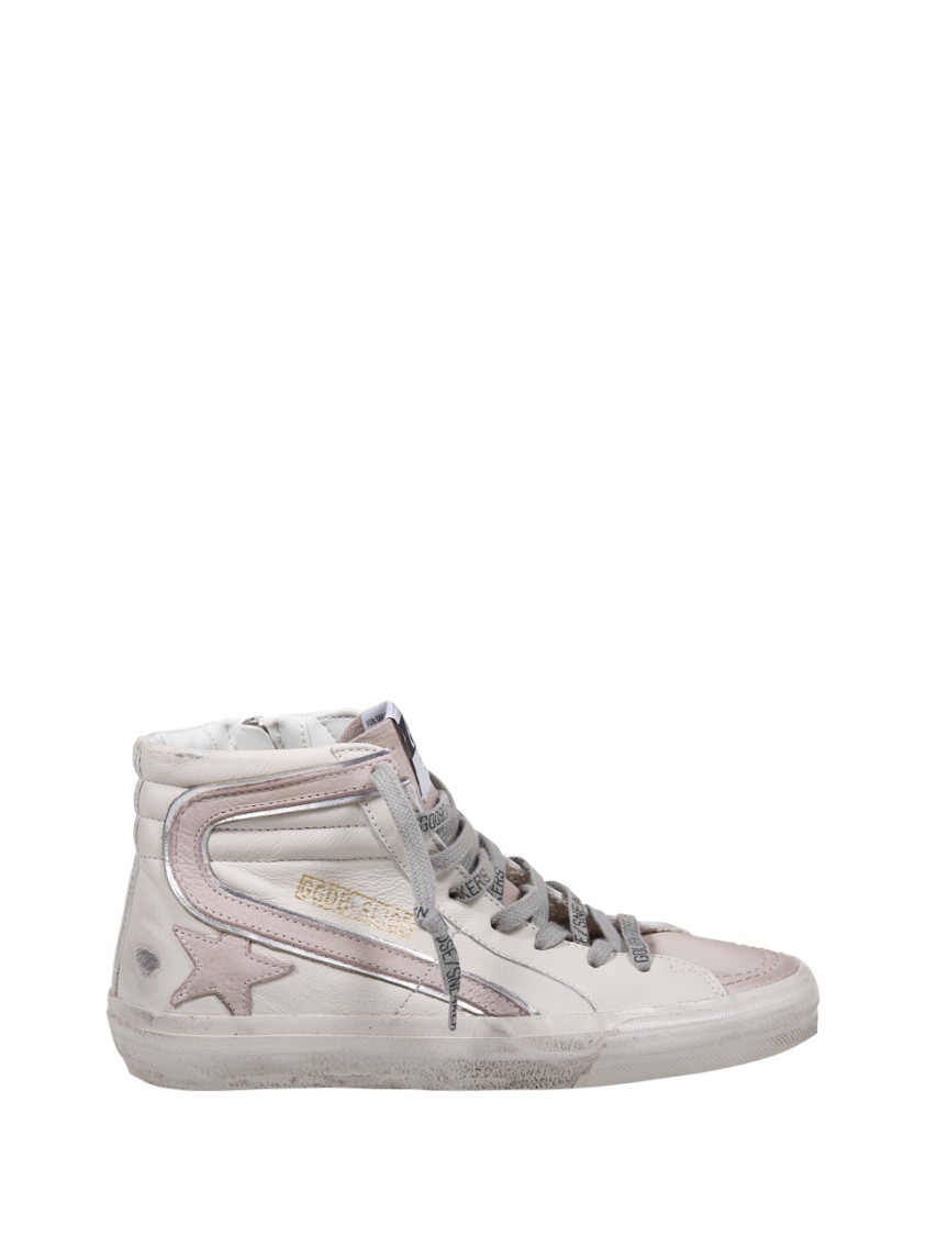 Golden Goose Slide Classic Leather Upper Nabuk Star Wave In White