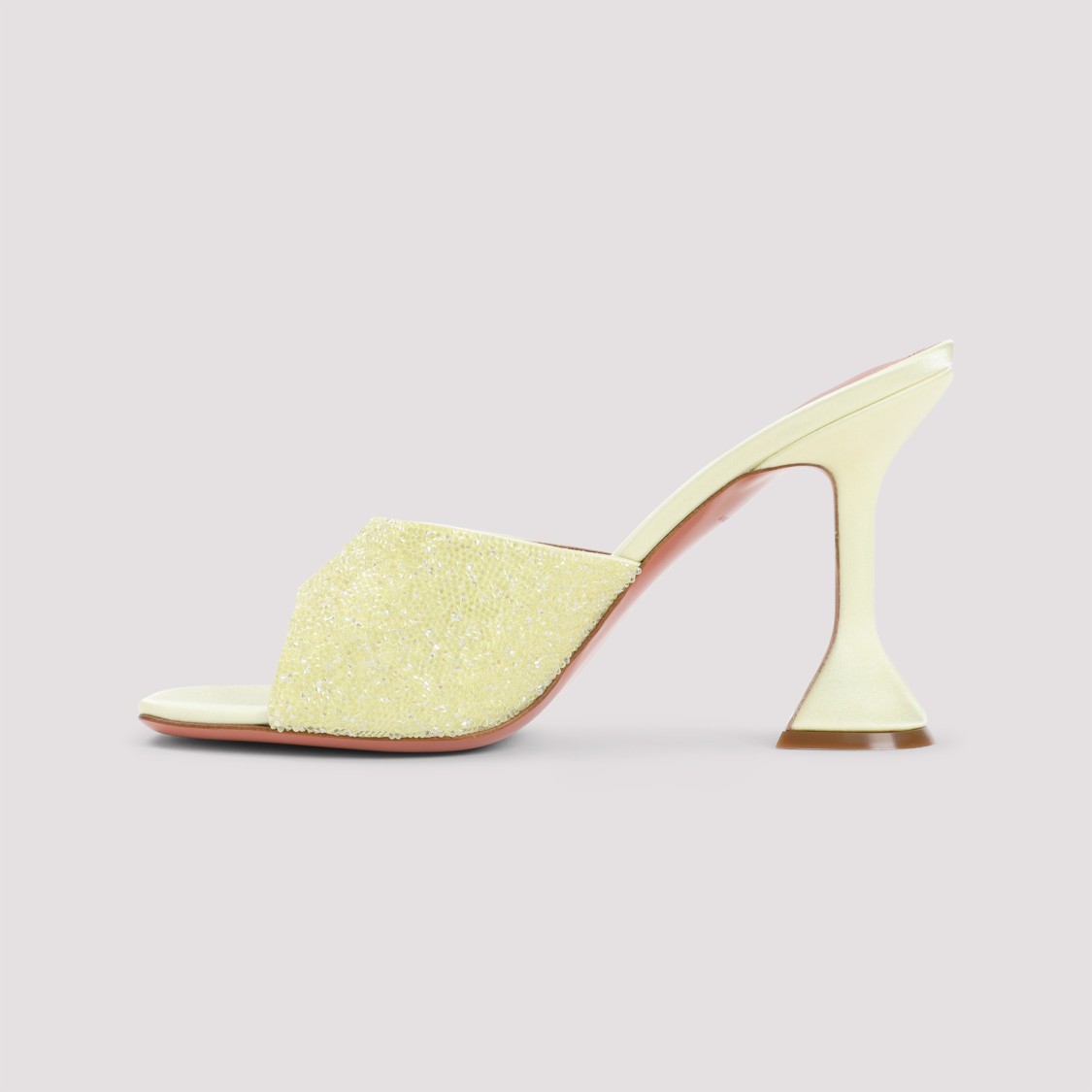 Shop Amina Muaddi Lupita Crystal Dust 95 Sandals In Neutrals