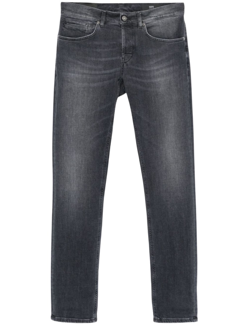 Dondup Grey Denim Jeans With Concealed Fly In Grey