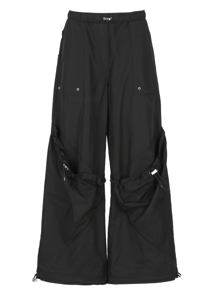 Shop Attico The Flared Cargo Pants In Black