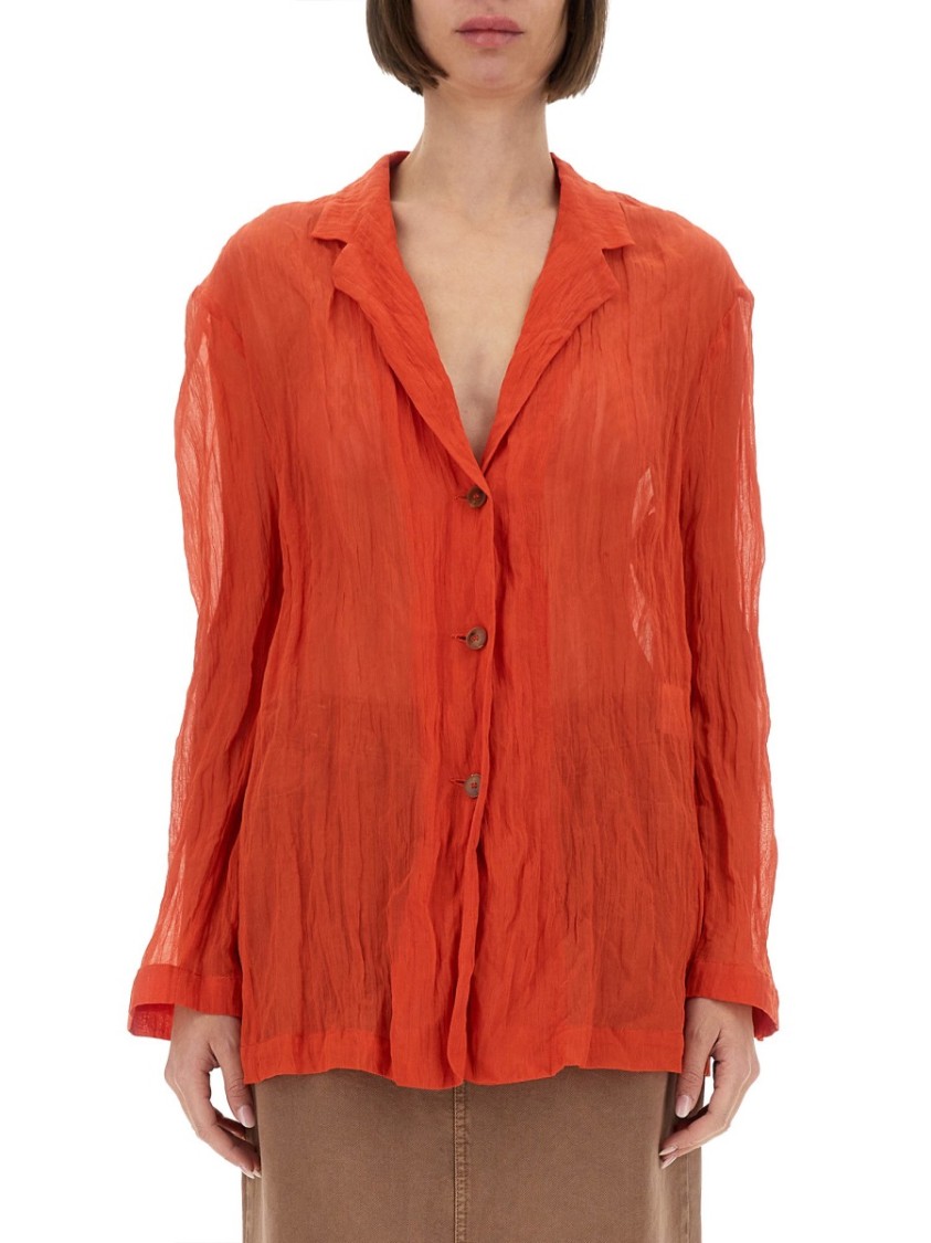 Alysi Crinkled Texture Jacket In Red