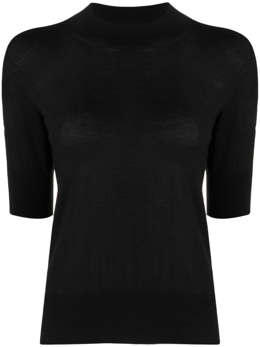 Jil Sander Top With Stand-up Collar In Black - 34 In Black