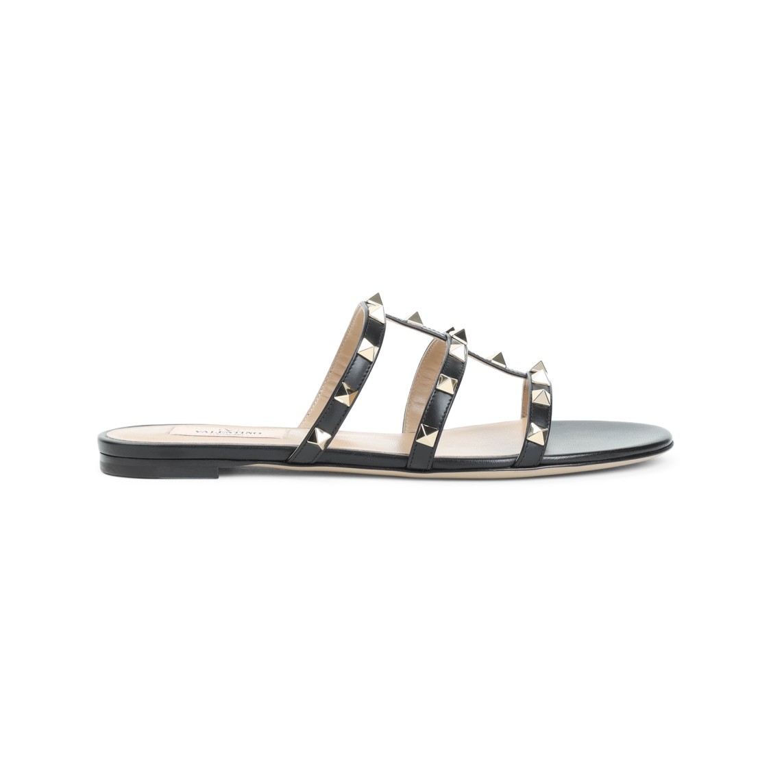 Shop Valentino Black Leather Sandals