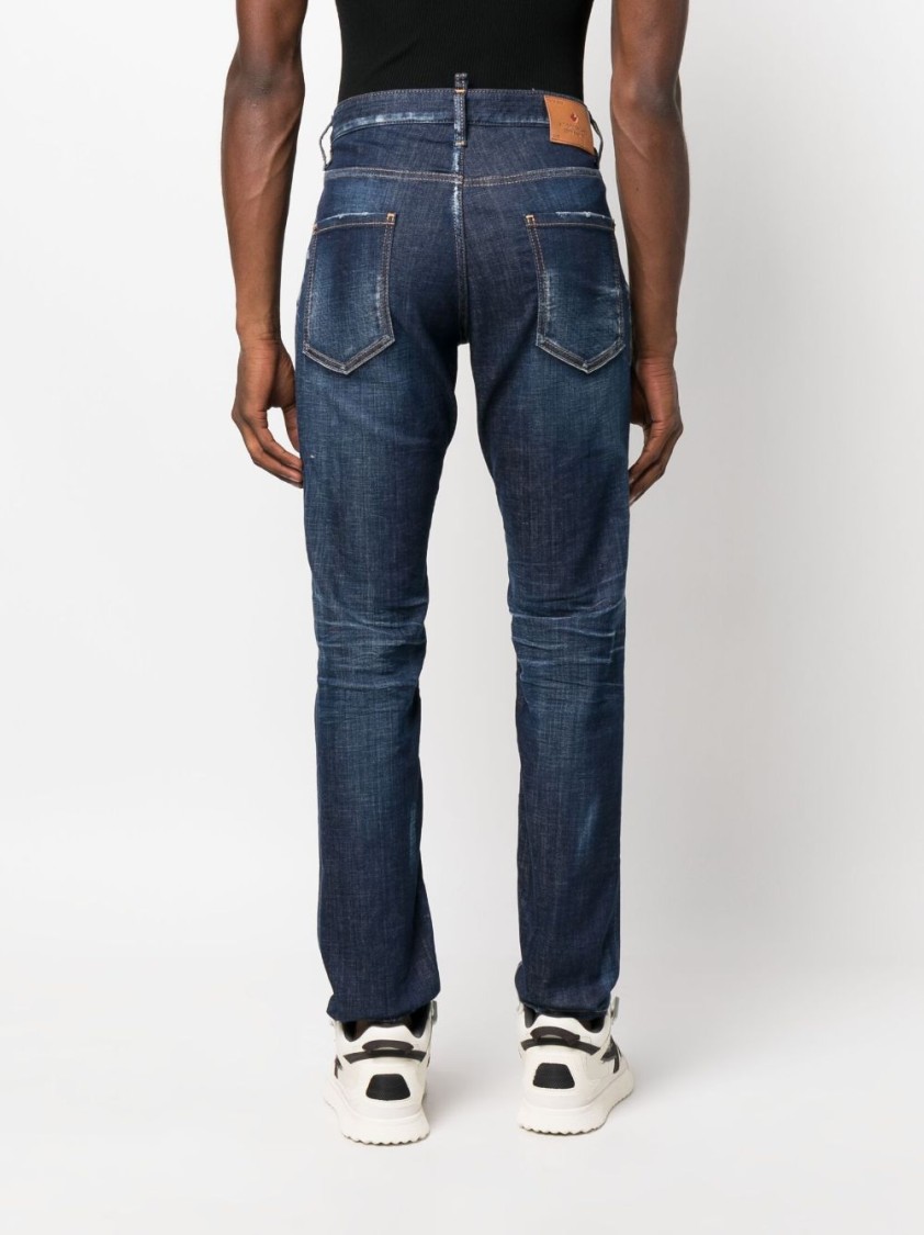 Dsquared2 Navy Blue Slim-fit Jeans In Black