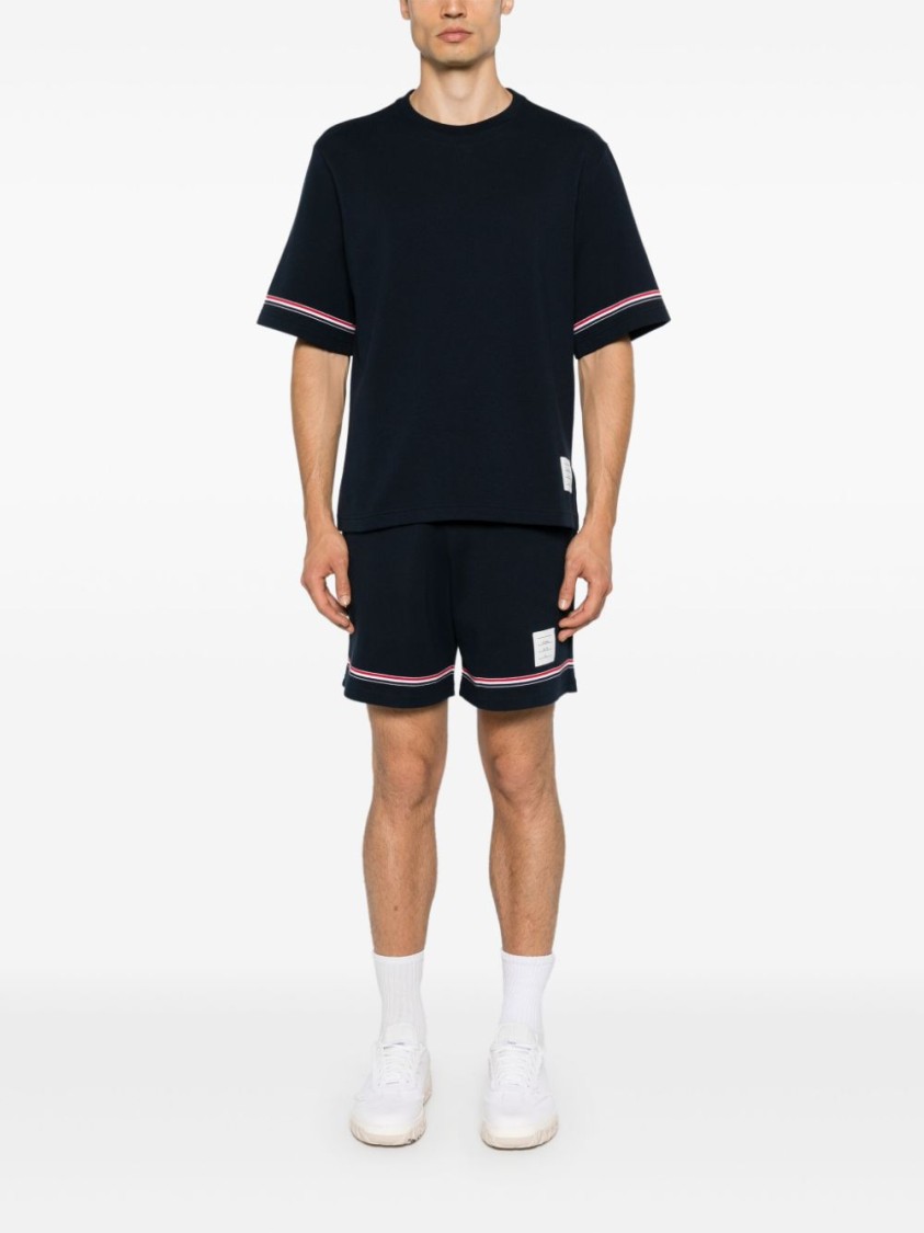Thom Browne Polo Shirt With Lapel Short Sleeve In Black