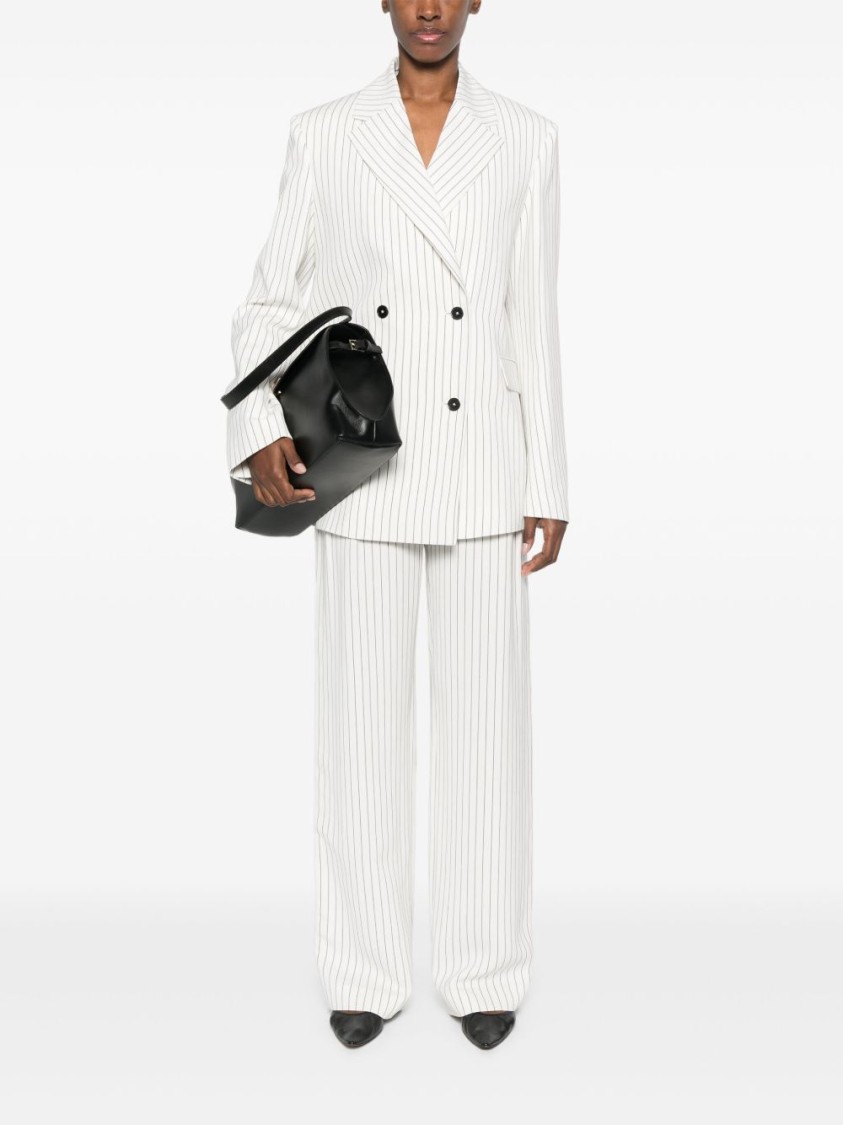 Shop Loulou Studio White Striped Blazer
