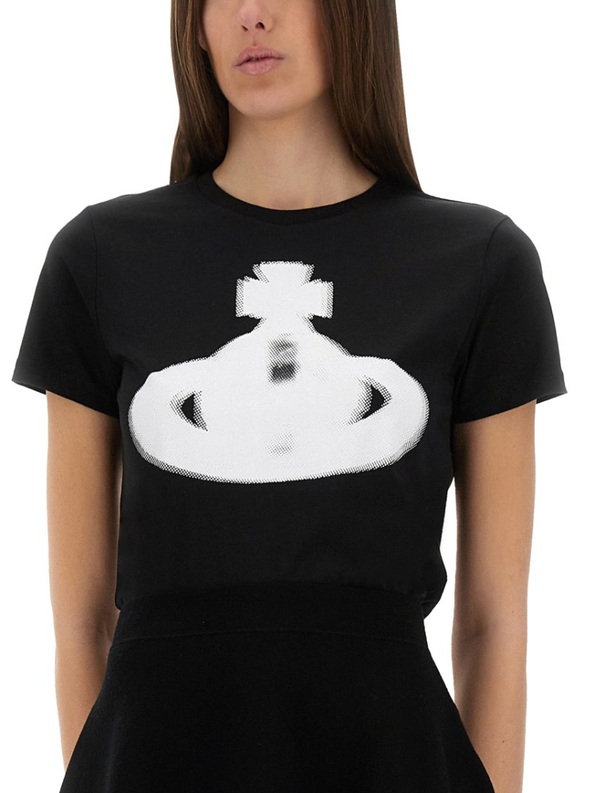 Shop Vivienne Westwood "halftone Orb" T-shirt In Black