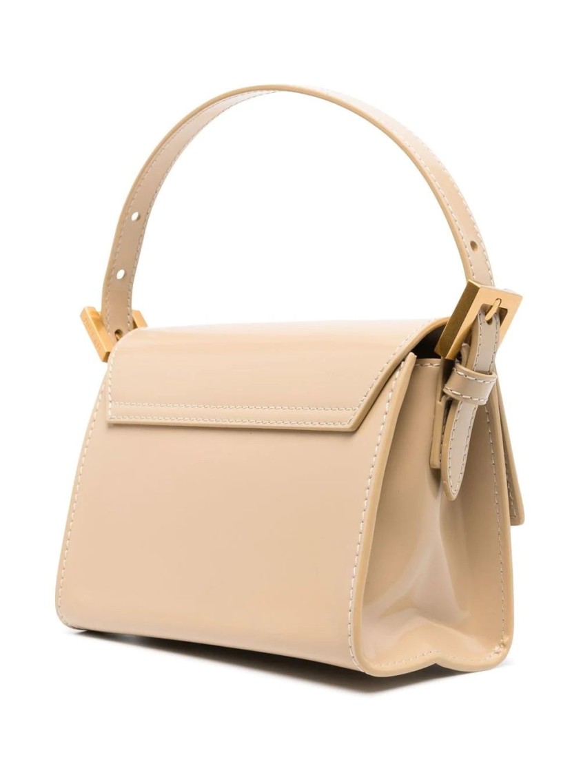 By Far Fran Kraft Leather Handbag In Neutral