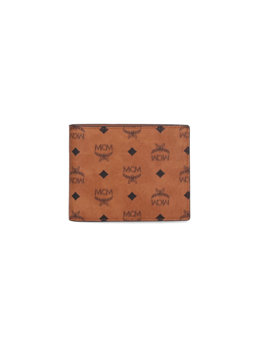Mcm Bi-fold Logo Wallet – Brown