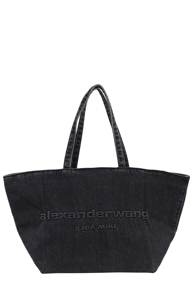 Alexander Wang Punch Tote Bag In Nylon Canvas In Black