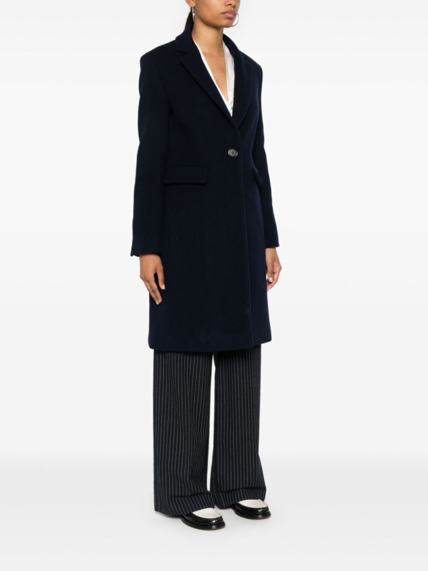 Pinko Single-breasted Coat In Black
