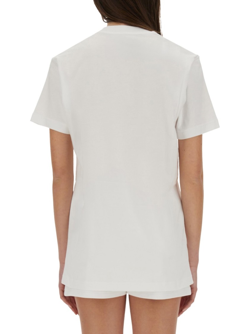 Moschino Logo Printed Cotton Jersey T-shirt In White