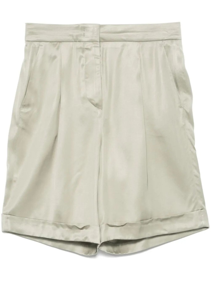 Peserico Tailored Bermuda Shorts With Satin Finish In Neutral