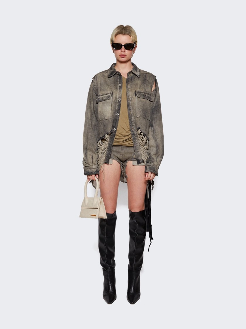 Rick Owens Drkshdw Drkshdw By Rick Owens Giacca Denim Cropped Overshirt