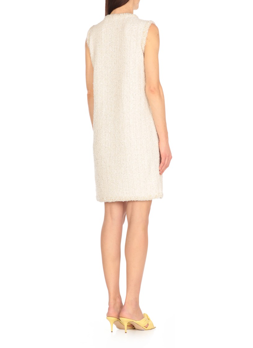 Shop Fabiana Filippi Ivory Cotton Dress In Neutrals