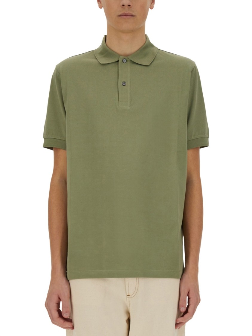 Shop Paul Smith Relaxed-fit Green Cotton Polo With Traditional Collar